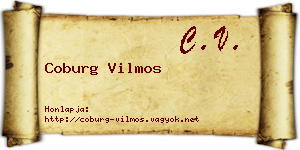 Coburg Vilmos névjegykártya